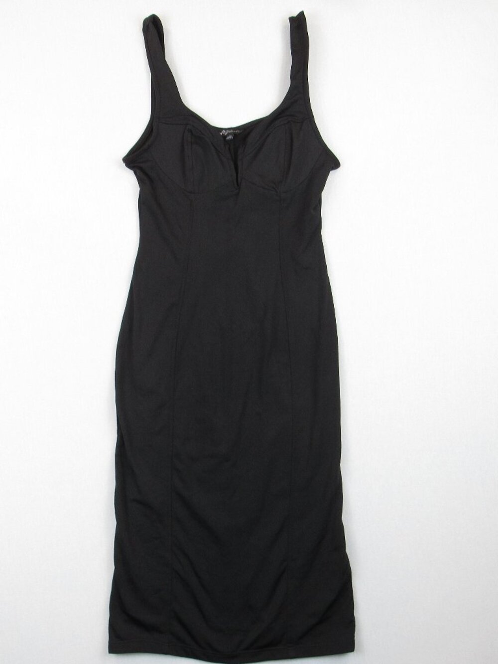 Blashe Black Bodycon Dress Women's Size Small V-Wire Neckline Stretchy Back Slit